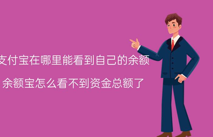 支付宝在哪里能看到自己的余额 余额宝怎么看不到资金总额了？